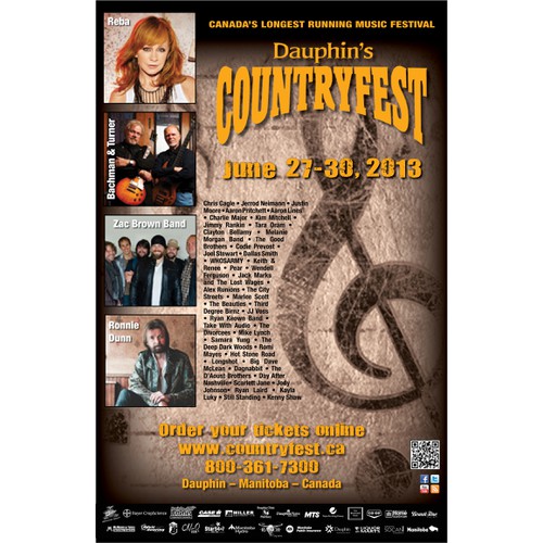 Concert Poster for Dauphin's Countryfest