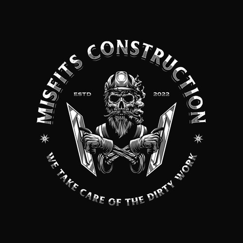 Cool Skeleton Construction Company Logo