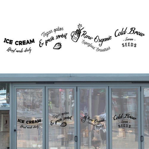  Design window graphics - Ice Cream & Smoothie shop 