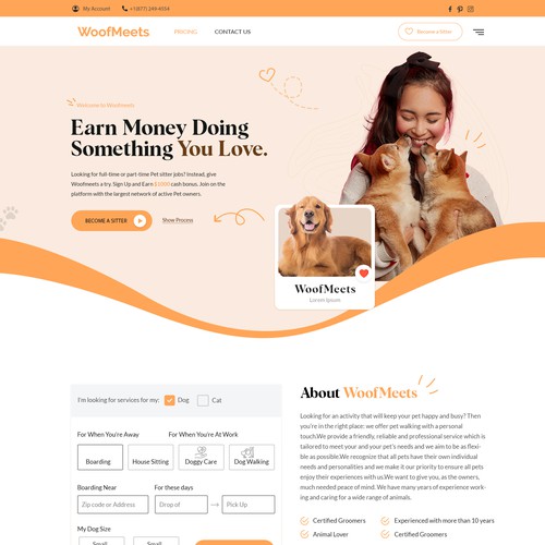 Pet website design