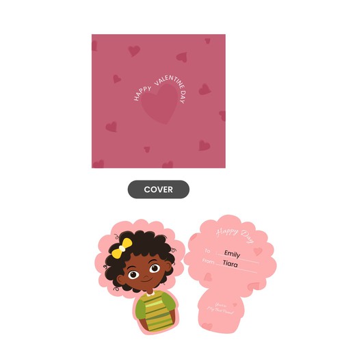 Valentines Day Card Designs for Black African American Children