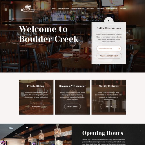 Create Boulder Creek's new restaurant website!