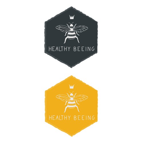 Logo illustration for a small-scale, organic beekeeper with passion