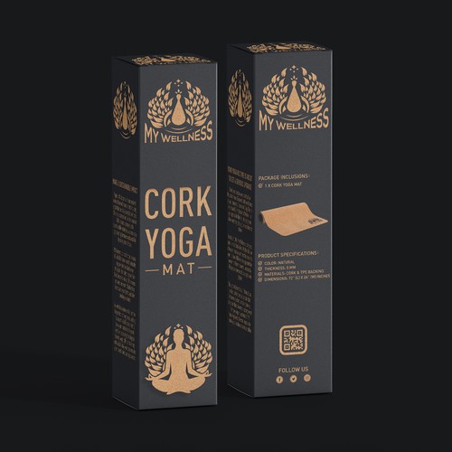 Cork yoga mat box packaging