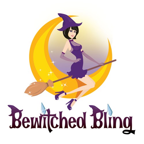 Fun logo with gorgeous witch