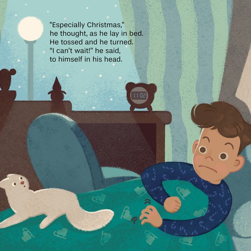 Children's book illustration for "The Boy Who Couldn't Wait for Christmas”