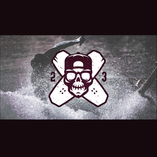 skull wakeboarding logo 
