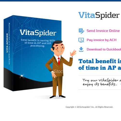 Landing page design for a web application 