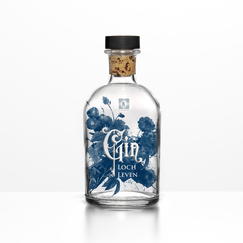 Label design for gin bottle