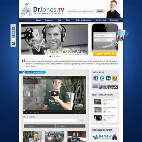 Help www.DrJones.TV with a new website design