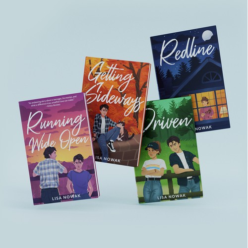 Cover illustrations for a YA book series