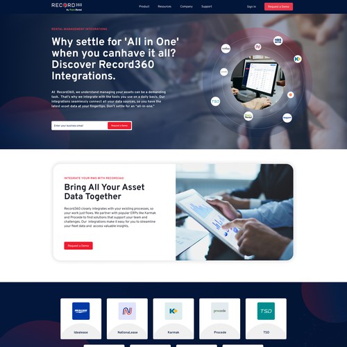 Landing page design