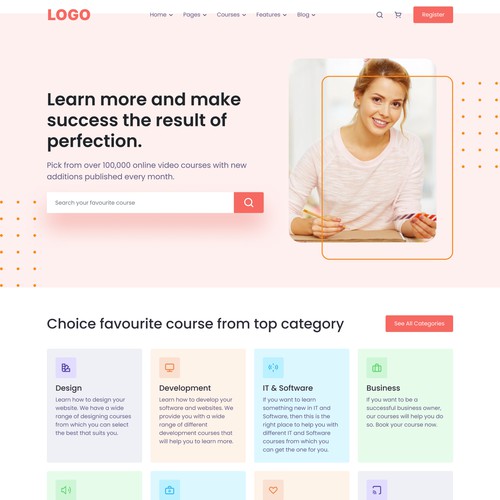 Online Courses website design