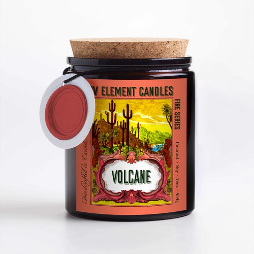 Four element candle label design