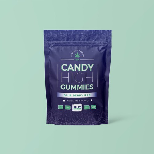 Minimalist bag design for cbd gummies.