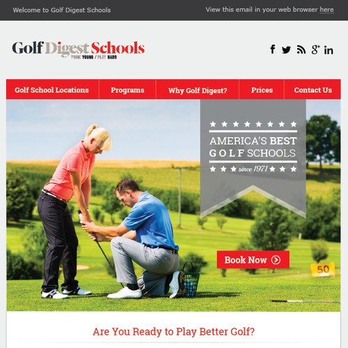 Golf Digest School Email tempalte