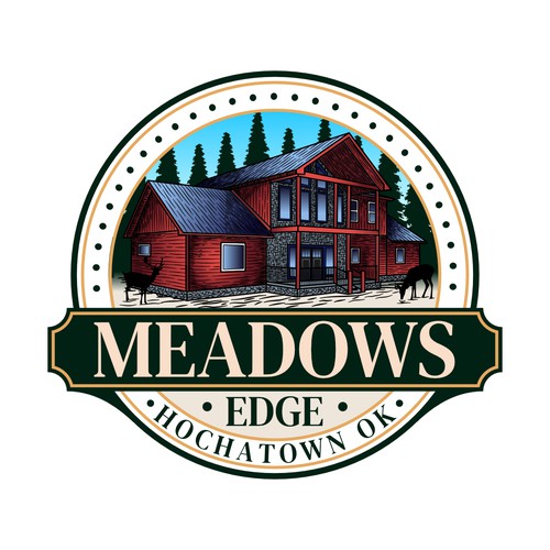 Vintage hand drawn emblem logo for Meadows Edge