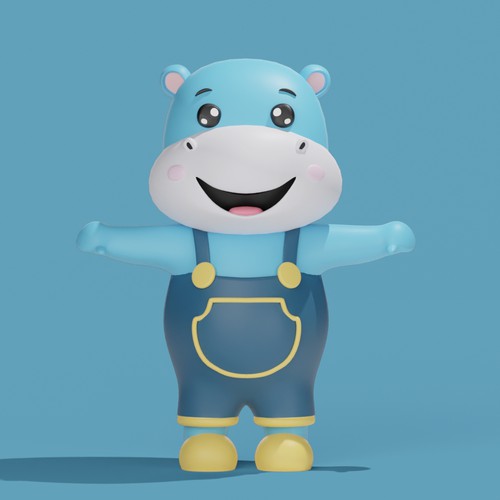 Design an Adorable Baby Hippopotamus Mascot
