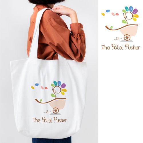 The Petal Pusher - Colorful Femine Logo for Floral Cart 