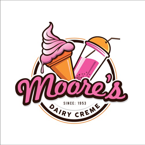 Ice cream and smoothie logo design