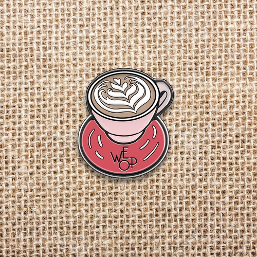 Enamel pin Vulva latte