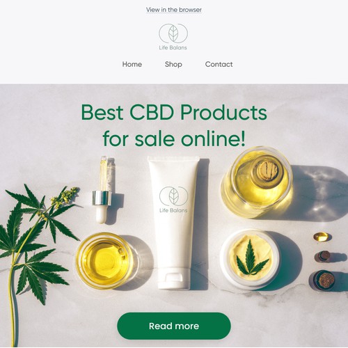 E-mail design for CBD oil