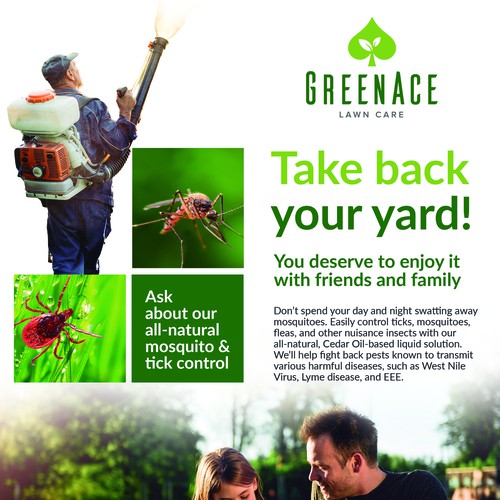 Flyer (front) - GreenAce Lawn Care Campaign