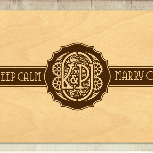 steam punk theme wedding monogram