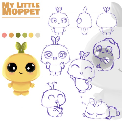 Cute chubby mascot design for a baby food product