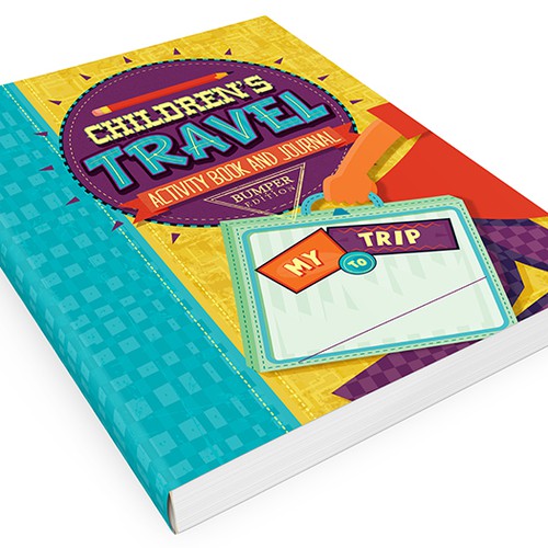 Create a fun, vibrant book cover for kids travel book