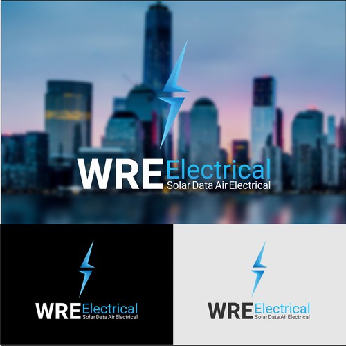 Modern and simple logo for WRE electrical