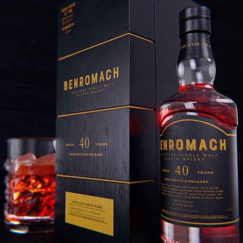 Benromach Whisky 3D rendering