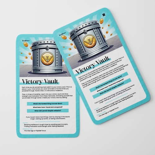 victory vault illustration card design