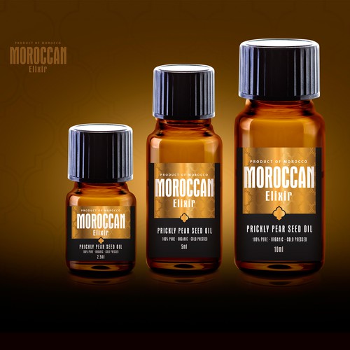 Label design - MOROCCAN OIL - essential natural oils