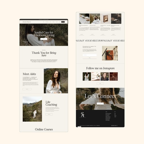 Soulful Editorial Style Squarespace Site for Coach + Writer