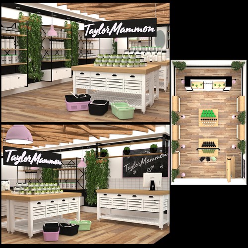 Design a 3d render of New CBD Retail Shop Concept