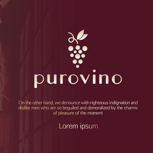 Develop a creative logo for wineshop "Purovino"