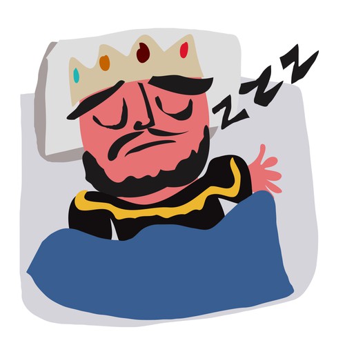 Sleepy King Illustration 