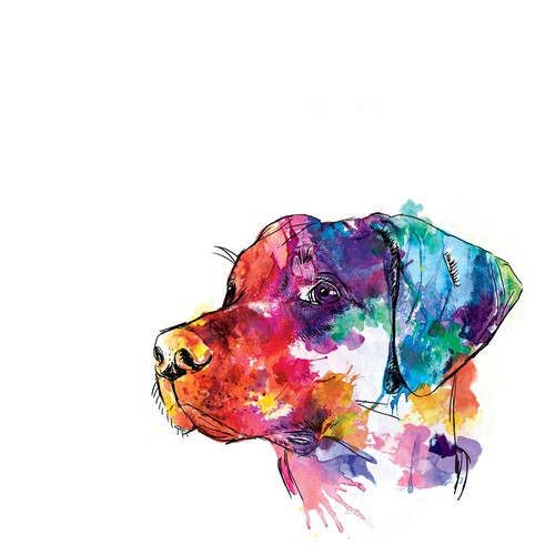 Watercolour dog illustration