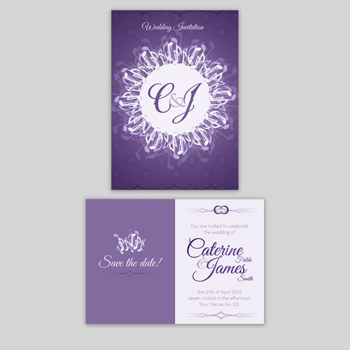 Music themed wedding invitation