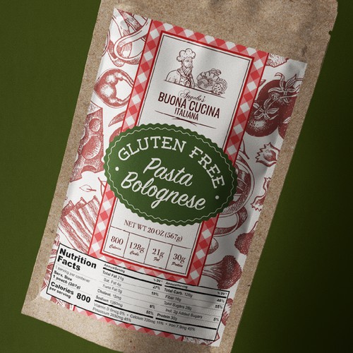 Label for Gluten Free Pasta Bolognese