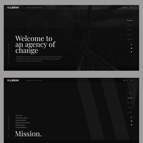 Minimalist design concept for Agency