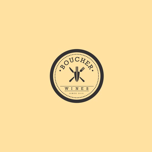 Hipster Logo for a French Inspired Wine and Food Company