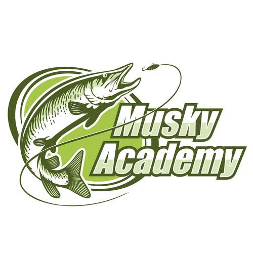 A logo for a fishing school.