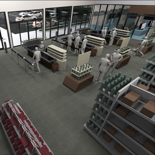 3D Model and renderings of generic store