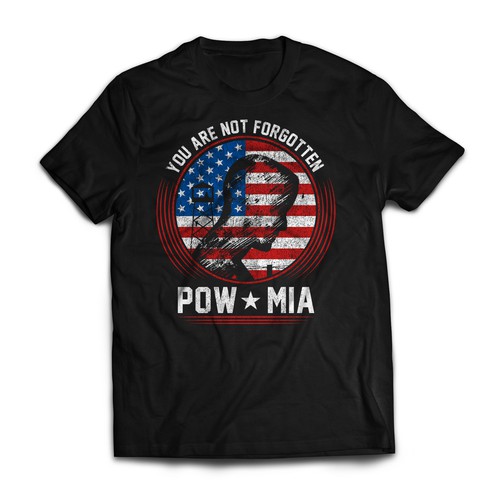  Veteran POW/MIA American Flag T-shirt Design