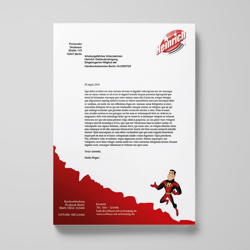 Letterhead for cleaning services