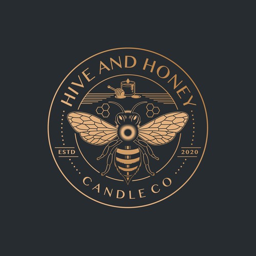Vintage-Inspired Emblem Logo for Artisan Candle & Honey Brand