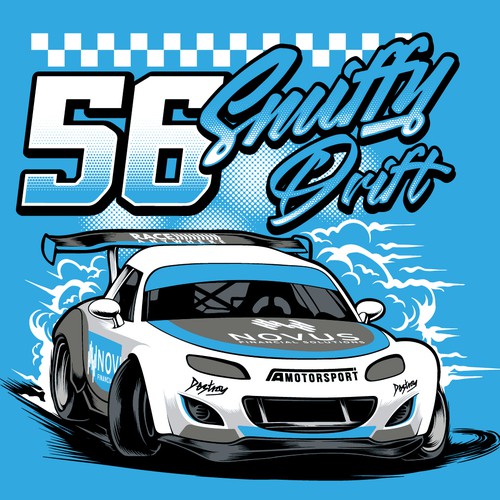 Drift car racing illustration