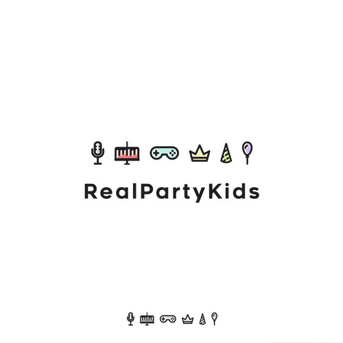 RealPartyKids logo design